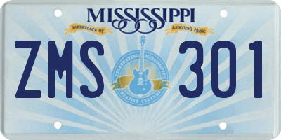 MS license plate ZMS301