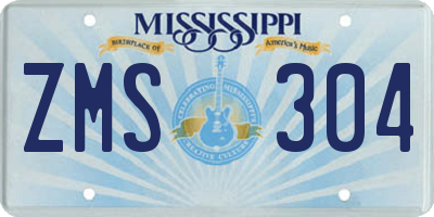 MS license plate ZMS304