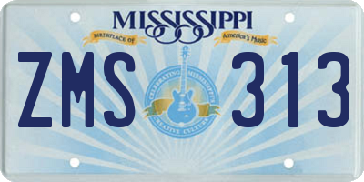 MS license plate ZMS313