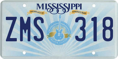 MS license plate ZMS318