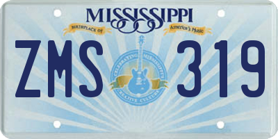 MS license plate ZMS319