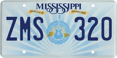 MS license plate ZMS320