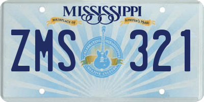 MS license plate ZMS321
