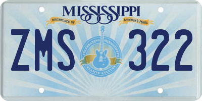 MS license plate ZMS322