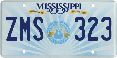 MS license plate ZMS323