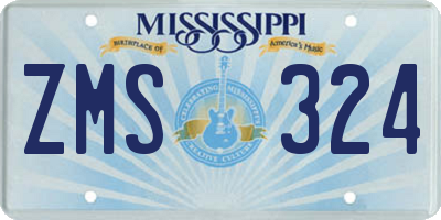 MS license plate ZMS324