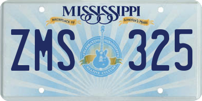 MS license plate ZMS325