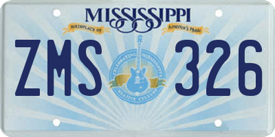 MS license plate ZMS326