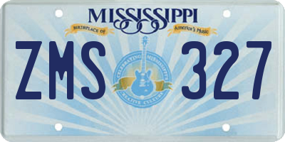 MS license plate ZMS327
