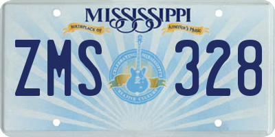 MS license plate ZMS328