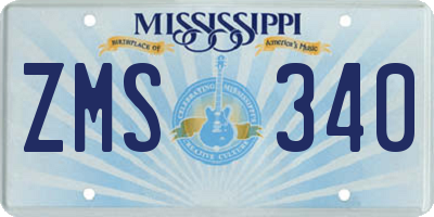 MS license plate ZMS340