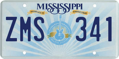 MS license plate ZMS341