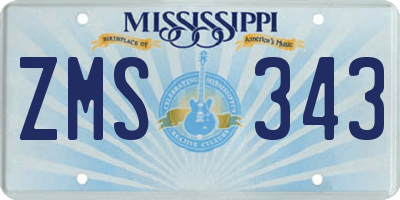 MS license plate ZMS343