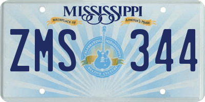MS license plate ZMS344