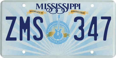 MS license plate ZMS347