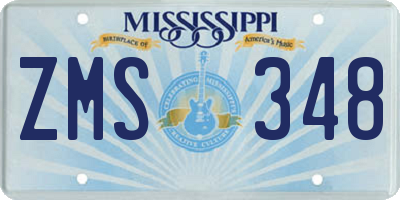 MS license plate ZMS348