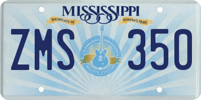 MS license plate ZMS350