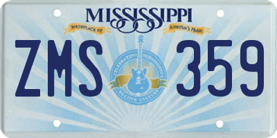 MS license plate ZMS359