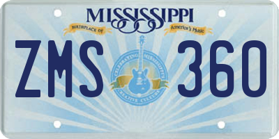 MS license plate ZMS360