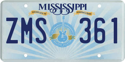 MS license plate ZMS361