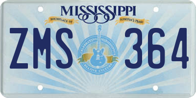 MS license plate ZMS364