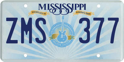 MS license plate ZMS377