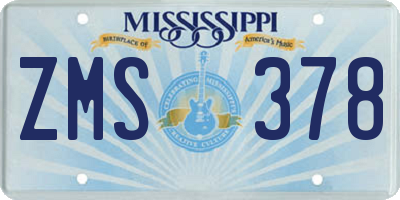 MS license plate ZMS378