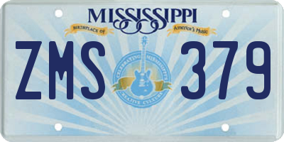 MS license plate ZMS379