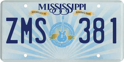 MS license plate ZMS381