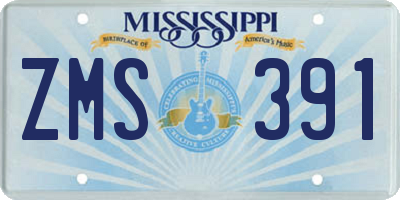 MS license plate ZMS391