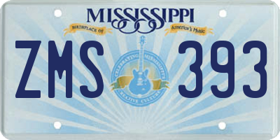 MS license plate ZMS393