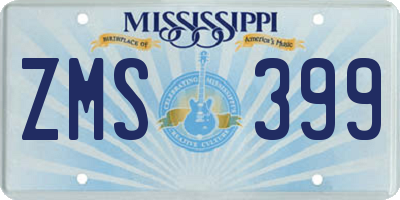 MS license plate ZMS399