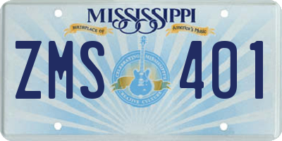 MS license plate ZMS401