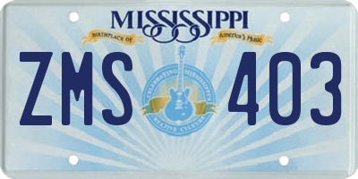 MS license plate ZMS403