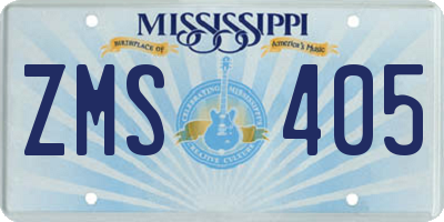 MS license plate ZMS405