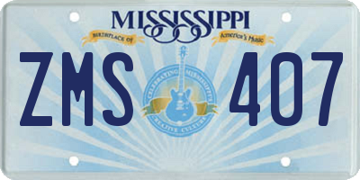 MS license plate ZMS407