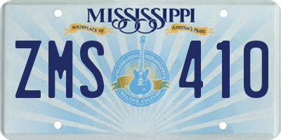 MS license plate ZMS410