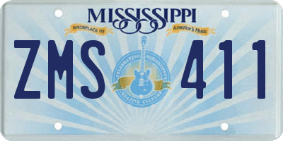 MS license plate ZMS411