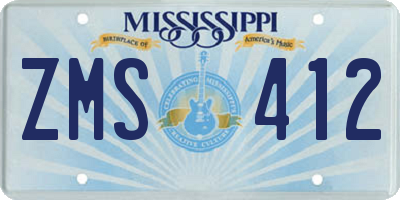 MS license plate ZMS412