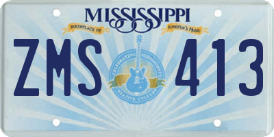 MS license plate ZMS413