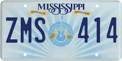 MS license plate ZMS414