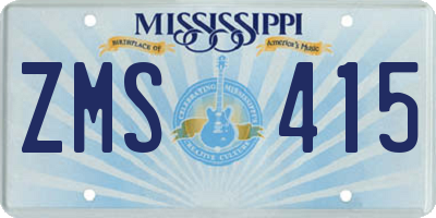 MS license plate ZMS415