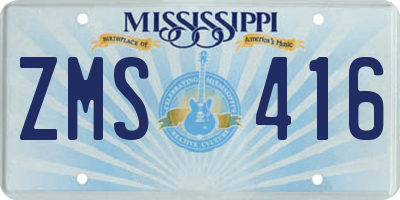 MS license plate ZMS416