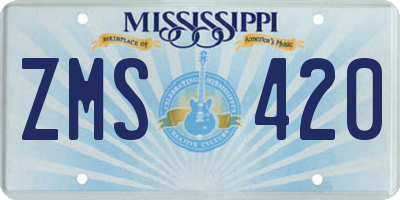 MS license plate ZMS420