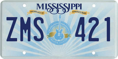 MS license plate ZMS421