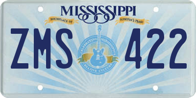 MS license plate ZMS422