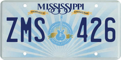 MS license plate ZMS426