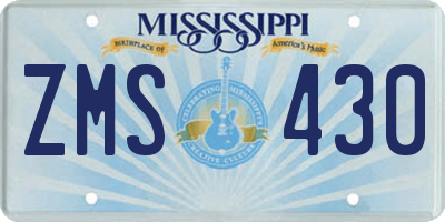 MS license plate ZMS430