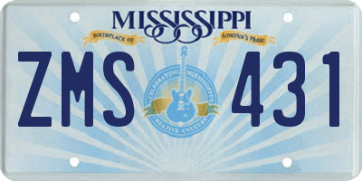 MS license plate ZMS431