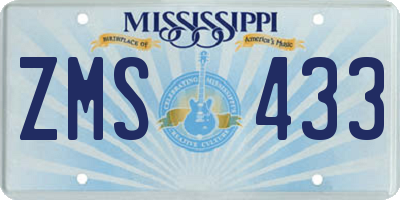 MS license plate ZMS433